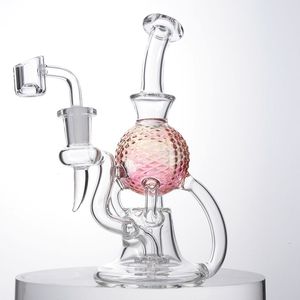 Wasserpfeifen mit Schüssel, Strandball, einzigartiger Stil, Duschkopf, Perc-Recycler, berauschendes Glas, 7 Zoll, 14,5 mm Innengewinde, 4 mm dick, XL-2242