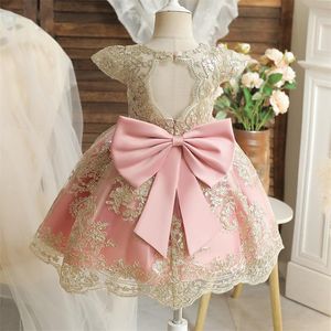 Girl's Dresses Toddler Baby Girl Party Lace Princess Dress Children Festive Ball Evening Wedding Flower Embroidery Formal Gown 1-5YGirl's
