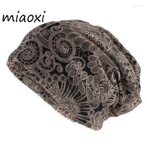 Beanie/Skull Caps Miaoxi Hip Hop Fashion women Hat Lady Summer Rayon Beanies Scarf Double使用大人の女の子のカジュアルブランド帽子delm22