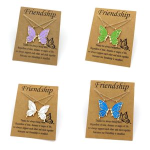 Beauty Butterfly Pendant Necklaces for Women Girl Special Gift for Mother Daughter Fine Chain Chokers Friendship Jewelry 5 Colors