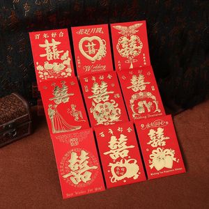 Gift Wrap Chinese Wedding Red Envelope Year Birthday Hard Paper Blessing Bag 12pcs/lot Creative Gold Money Pocket HongbaoGift