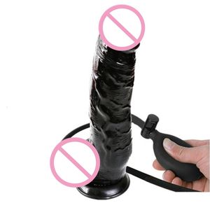 Massageador de brinquedos sexuais Dildo inflável Copo de sucção macia Toys de plug de plugue real para mulheres bombear uma bunda enorme