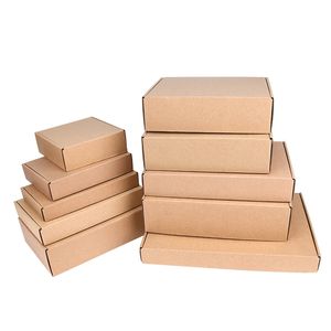 5 pz 10 pz regalo marrone 3 strati di cartone ondulato per il trasporto di imballaggi supporta dimensioni personalizzate e stampato 220706
