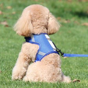 犬の襟のリーシュリフレクティブ6色屋外ウォーキング用の柔らかいパッド入りペットチェストストラップ
