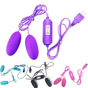 Sex Toy Massager 146 cm USB Power Vibrator Double Jump Egg 20 Speed ​​Bullet Vibrations Clitoris G Spot Stimulator Sex Toys For Women Anal Toys