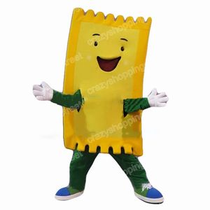 Halloween Golden Ticket Mascot Costume de caráter de caráter de caráter adequado Tamanho dos adultos Festa de carnaval de natal