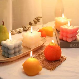 Mini Scented Candles Set Relaxing Aromatherapy All Natural Soy Wax Candle Home Decor Shooting Props Fruit Creative Gift