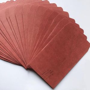 Gift Wrap 50Pcs Kraft Paper Envelopes Retro Maroon Blessing Greeting Card Handmade Crafts Envelope Birthday Party Supply