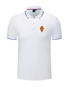 Camisa polo masculina e feminina real zaragoza brocado de seda manga curta esportes lapela camiseta logotipo pode ser personalizado