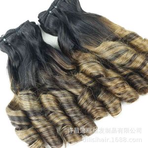 Mixed color split barrel song Brazilian human hair wig female hair curtain