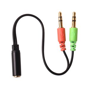 3,5 mm Jack 2 Macho para 1 Fêmea Dual Y Splitter Cabo de Áudio Fone de Ouvido Adaptador de Linha Auxiliar