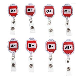 Pins Brooches 10pcs AB B O A Blood Type Retractable Badge Holder Felty For Reel With Seau22