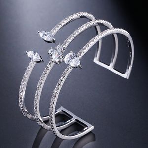 Modisches AAA-Zirkonia-Manschettenarmband, Designer-Öffnung, verstellbares Liebesarmband für Frau, luxuriöser Kupfer-Armreif, Schmuck, Roségold, Silber, Charm-Armbänder, Geschenk