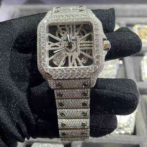 Orologio di lusso da uomo meccanico Es Fasion personalizzato ghiacciato Hip Hop Moissanite Diamond Orologi da polso di marca svizzera di Ginevra