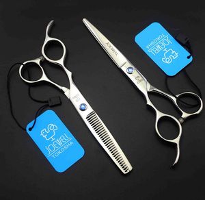 Joewell Mão esquerda Aço inoxidável Corte/desbaste Tesoura de 6,0/5,5 polegadas Ferramenta de beleza profissional de cabelo profissional