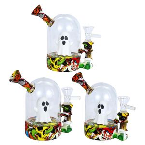 Hosahs Röker Ghost Shape Glass Water Pipes Bongs Bubbler Smoke Accessories Dab Rig Shisha