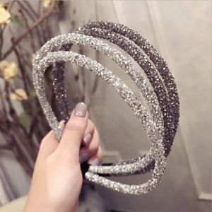 Neue High-End-Haar-Accessoires voller Diamanten Super-Flash-doppelter dünner Kristall dünnes Haarband Stirnband Damen einfacher Kopfschmuck Frauen