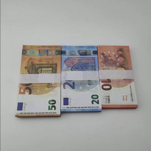 Suministros de fiesta Fake Money Banknote 10 20 50 100 200 500 Euros Realista Barra de juguetes Copia Copia Moneda Película Faux-Billets 100pcs/Pack