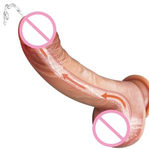 Spray vatten dildo mjuk realistisk enorm ejakulerande penis stor strapon sprutande kuk anal plug Sexig leksaker för kvinnor vagina massager