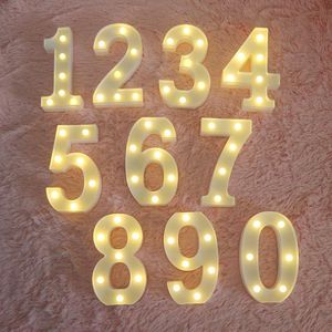 Night Lights Digital Number Light LED Symbol Znak Ściany Wiszący Lampa Kryty Wedding Party Decoration Dekoracja urodzinowa