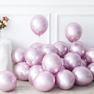 Wholesale wedding balloons purple for sale - Group buy Party Decoration Purple Rose Gold Chrome Balloons Adults Happy Birthday Decor Kids Globos Metallic Wedding Decorations