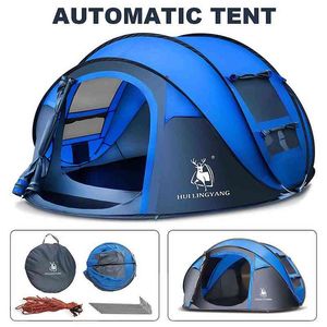 5-8 People Fully Automatic Camping Tent Windproof Waterproof Automatic Pop-up Tent Family Outdoor Instant Setup Tent 4 Season H220419