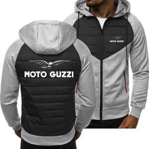 Moletom com capuz masculino primavera outono masculino moto guzzi moletom com capuz moda atlético casual cardigã ombro zíper jaqueta com capuz masculino