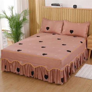 1pc Fitted Sheet Sleep Syster/Double/Queen/King Size Euro Style 100% Микрофибры Кровать юбки постельное белье с упругой полосой крышка 220525