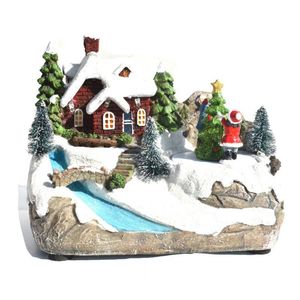 Interior Decorations Christmas Snow House Village With Music LED Light Holiday Festival Home DecorationsInterior InteriorInterior