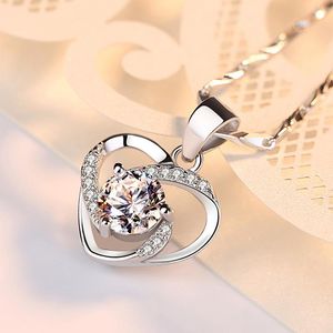 Цепи стерлингового серебряного ожерелья женская подвеска в форме сердца простые дикие клавишные ювелирные украшения Оптовая распродажа 3chains