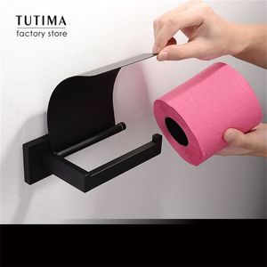 Tutima Matte preto SUs 304 Aço inoxidável Papel higiênico Ponto de banheiro Banheiro Rolinho de toalha Ring Ring Rack Acessórios para banheiro T200425