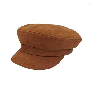 Berets Women Soft Octagonal Cap Military Sboy Autumn Winter British Style Leisure Hat Accessories Warm Gift BeretBerets