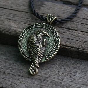 Pendant Necklaces Nordic Viking Animal Necklace Talisman For Men Celtic Knot Crow PendantPendant