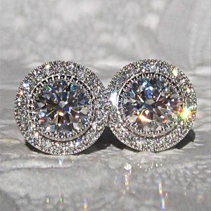 Stud Bling Luxurious Zircon Stone Silver Color Cute Earrings For Women Fashion Jewelry Korean 2022Stud