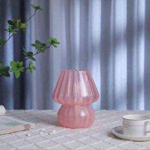 2021 News Korea Ins Mushroom Table 7.48 Inches Murano Style Striped Glass Lamp, Study, Bedside Living Room. H220423