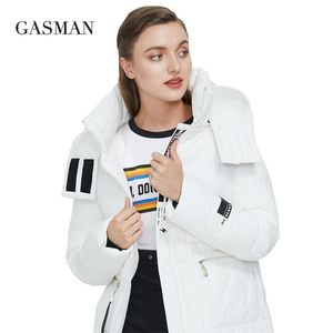 GASMAN Weiße warme Mode lange Daunenparka Damen Winterjacke Oberbekleidung Damenmantel Damenkleidung Kapuzenreißverschlussjacke 379 201127