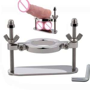 Stainless Steel Penis Lock Scrotum Stretcher BDSM Bondage Dick Ring Testicles Torture Ball Cock sexy Toys For Men