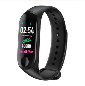 M3 Plus Sports Smart Wristbands Watch Monitoraggio della frequenza cardiaca Monitoraggio della pressione sanguigna Cinturino intelligente impermeabile da uomo Orologi multifunzione da donna