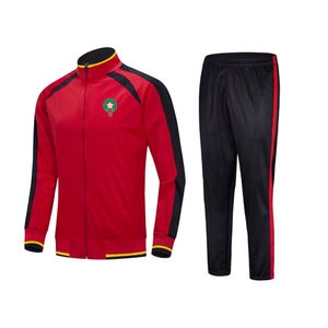 Fatos de treino masculinos Marrocos tamanho infantil 22 # a 3XL jaqueta de corrida ao ar livre manga longa terno de futebol esportivo