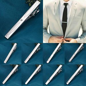 Wholesale mens silver wedding ties resale online - 1pcs Metal Silver Color Tie Clip For Men Wedding Necktie Clasp Gentleman Bar Crystal Pin Mens