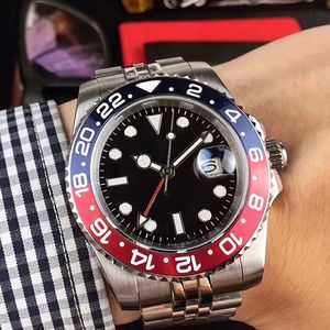 ST9 鋼時計ステンレス鋼青赤ベゼルダイヤル 3866 自動運動機械式 GMT 調節可能なメンズベルト腕時計腕時計