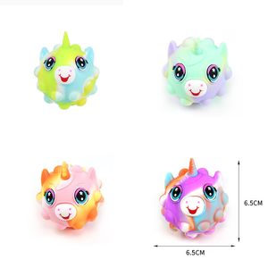 Unicorn 3D Decompression Ball Fivet Toys для аутизма ADHD Тревога против стресса Сертификат Сенсорная игрушечные подарки