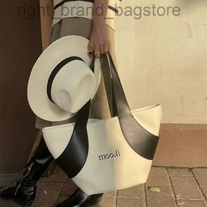 Fashion Canvas Women Shoulder Bags Designer Lady Handbags Luxury Pu Leather Patchwork Large Tote Bag Chic Shopper Purses 2022 W220806