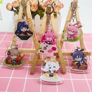 Portachiavi Honkai Impact 3 Portachiavi Donna Raiden Mei Portachiavi Uomo Anime Carino Supporto in acrilico per borse Moda creativa Metallo Porte Clef Emel2