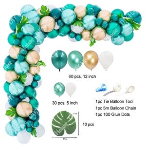 Ny 100st Jungle Safari Party Balloon Arches Birthday Latex Balloon Garland Artificial Palm Leaf Baby Shower Diy Decoration 201203