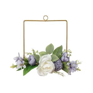Decorative Flowers & Wreaths Floral Hoop Wreath Metal Hangings Camellia White And Willow Leaves Vine RingDecorative