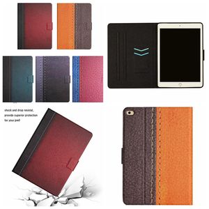 Flip Cover Leather Cases för iPad 10.2 10.5 Air Air2 9.7 iPad Pro 11 Air4 10.9 Business Hit Color Hybrid Splicing Credit ID Card slot Wallet Holder Stand Tablet Purse Bag