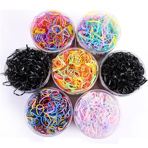 500Pcs Pack Colorful Small Disposable Hair Bands Scrunchie Girls Kids Rubber Band Ponytail Holder Hair Accessories