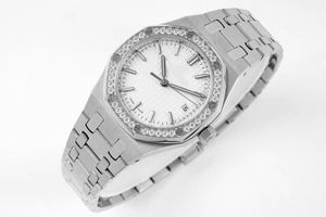 34mm 최고 품질의 자동 여성 시계 77350 다이아몬드 손목 시계 소녀 레이디 로즈 골드 워터 푸른 사파이어 크리스탈 결혼 시계 연인 선물 생일 파티 사업