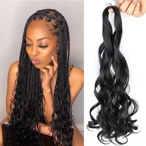 Synthetic Spiral Curl Braids Hair 24" 100g for African Hair Attachments Pony Style Color Yaki Spiral Curly Braid Wavy Braiding Hair